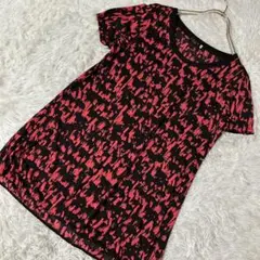 EVEX by KRIZIA 総柄ラウンドネックTシャツ レッド 40のサムネイル