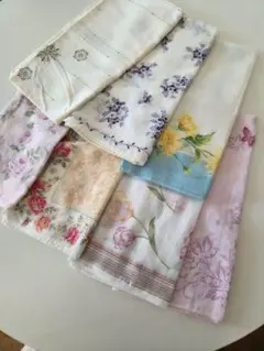 ハンカチ 7枚セット 花柄 バタフライ