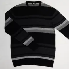 Mサイズ　エクストラファインメリノボーダークルーネックセーター　ユニクロ