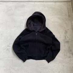 00s OLD UNIQLO ジップパーカー ボア y2k 短丈 ブラック M