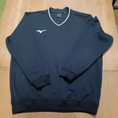 Mizuno　 Vネック 長袖トレーナー ブラック　 Lサイズ　バドミントン