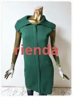 ☘️T21988☘️rienda BigカラーIラインZIP Knit OP F