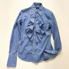ラルフローレン フリルブラウス サイズ4 ストライプ 長袖シャツ