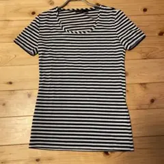 新品＊日本製＊UNTITLED アンタイトル＊ストライプ 半袖Tシャツ サイズ2