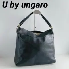 U by ungaro シボ革 ワンショルダーバッグ タック 肩掛け ブラックのサムネイル