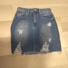 デニムダメージミニスカート Sサイズ