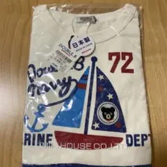 ミキハウスダブルビー Bくんマリン柄のロンT 130センチ 新品