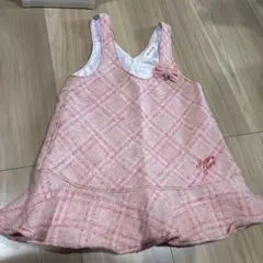 メゾピアノ チェック柄 ワンピース ピンク