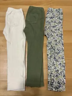 UNIQLO レギンス 3点セット リブ 花柄 100
