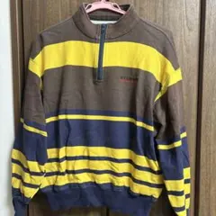 stussy ロゴマルチボーダー ハーフジップ スウェット R