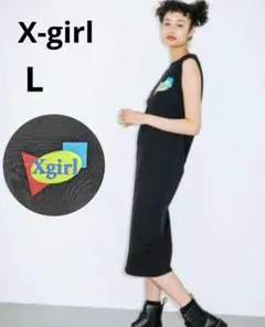 xgirl 　エックスガール　ノースリーブ ロングワンピース　ブラック　Ｌサイズ