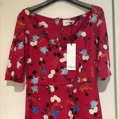 ERDEM（アーデム）赤花柄ワンピース 新品サイズ12（L相当）のサムネイル