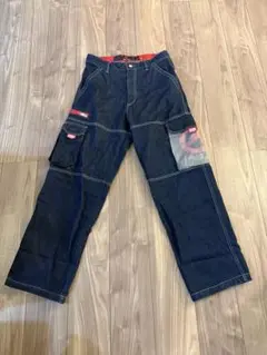 ECKO FUNCTION 表記L ブルーデニム カーゴパンツ 複数ポケット