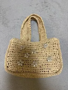 ⭐️最終値下げ⭐️ ZARA バック　パール付き かごバッグ