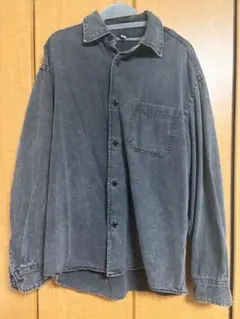 GU デニムウォッシュドシャツ グレー