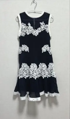 snidel メッシュレースワンピース　ネイビー　0サイズ