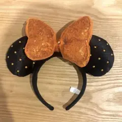 ミニーマウス　カチューシャ オレンジリボン
