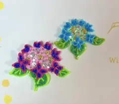 紫陽花のデザインマグネットorブローチセット