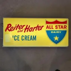 ビンテージ看板Reiter and Harter ALL STAR DAIRY ビンテージ看板Reiter and Harter ALL STAR DAIRY - メルカリ