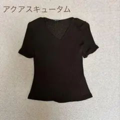 Aquascutum 半袖 リブニット ブラウンのサムネイル