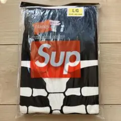 Supreme Hanes Bones Thermal Black 黒 骨
