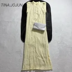 TINA:JOJUN/シャーリングロングワンピース/ノースリーブ/ガーリー/M