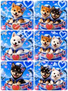 P653 柴犬 パネル生地 18×18 6枚1セット - メルカリ