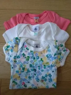 プチバトー 半袖ボディスーツ 3点セット　美品