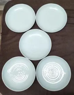 丸皿 直径 22.5cm 5枚セット + プラスチック製すだれ 6枚
