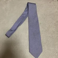 ダンヒル　ネイビーとクリームの波状ネクタイ