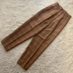 SCHONE MODISCH【M】ウールタックパンツ チェック キャメル 日本製