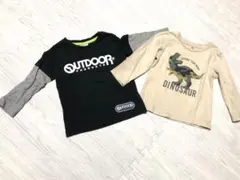 OUTDOOR 恐竜プリント長袖トップス2枚セット サイズ90