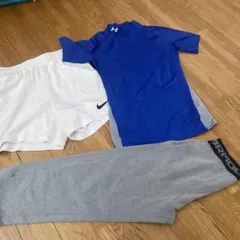 NikeショートパンツとUnder Armourウェアセット