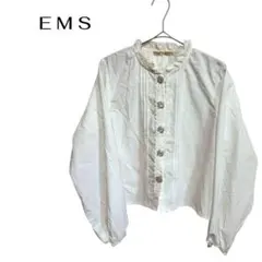 B108EMS長袖 ブラウスレースフリル　ビジュー　姫ロリータ　シンプルギャル