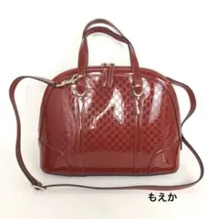 グッチ マイクログッチシマ パテントレザー 2WAY ハンドバッグ 