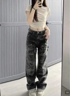SHEIN 迷彩パンツ デニム ジーンズ