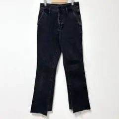 5 1/2 Spic and Span ブラックデニム カットオフ 27 フレア