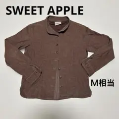 SWEET APPLEコーデュロイシャツ レディース くすみカラーピンクブラウン