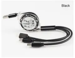 3in1 急速充電器 巻取式 多機能 マルチ ケーブル 耐久 タイプC 高速充電