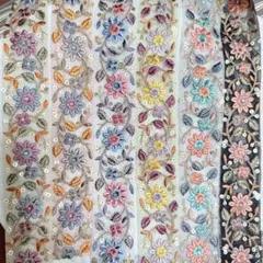 【半額以下】インド刺繍リボン50センチ×6色