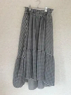 ギンガムチェック フレアロングスカート