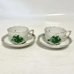ヘレンド アポニーグリーン ティーカップ メランジェカップ フルーツ 