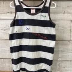DENIM DUNGAREE ブラック ボーダー タンクトップ 130cm