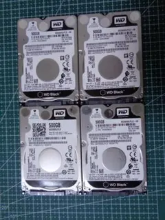 500GB×4 (合計2TB) HDD 2.5インチ 7mm WD