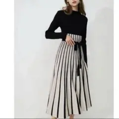 MERCURYDUO マーキュリーデュオ 長袖 ニット 黒 ロングワンピース S