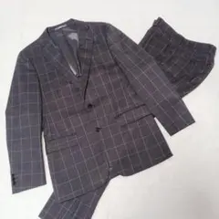 AOKI レミュー チェック柄 ビジネススーツ セットアップ Y7 グレー