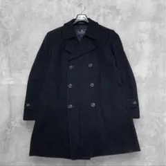 アクアスキュータム チェスターコート ダブルブレスト カシミヤ混 40 ブラック