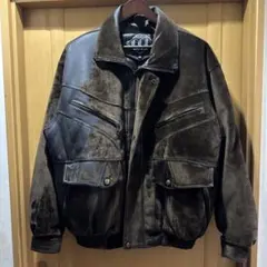 90s CCL レザージャケット ブラウン XXL