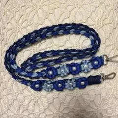 パラコード花モチーフハート編みショルダーストラップ