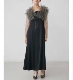 LAGUNAMOON同型2点セットレースチュールボレロキャミワンピース ブラック